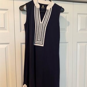 Spartina 449 Black and White Embroidered Mini Dress